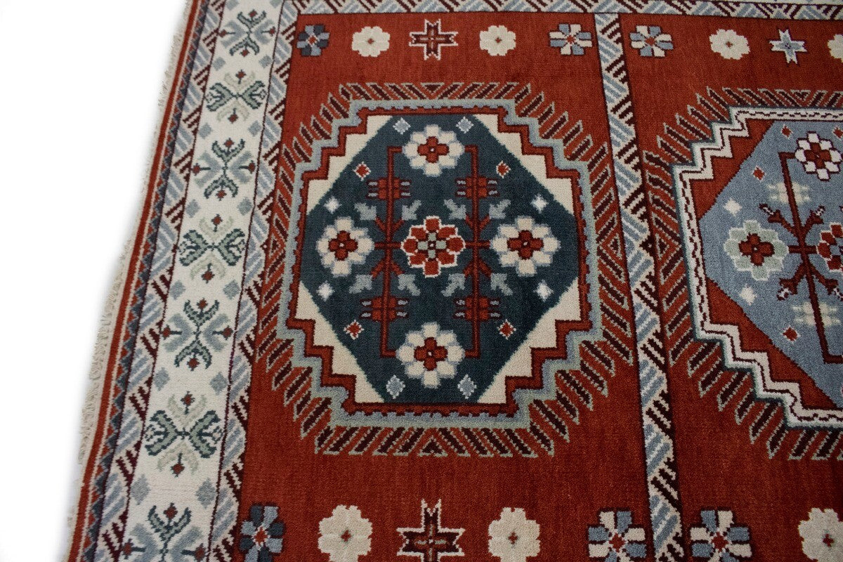 Handmade Kazak Oriental Rug Vintage Style