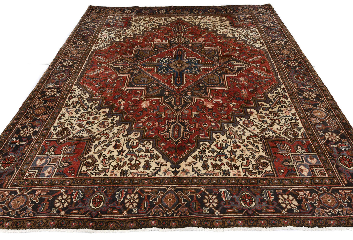Handmade Serapi Heriz Oriental Rug 7X9 Ft Vintage