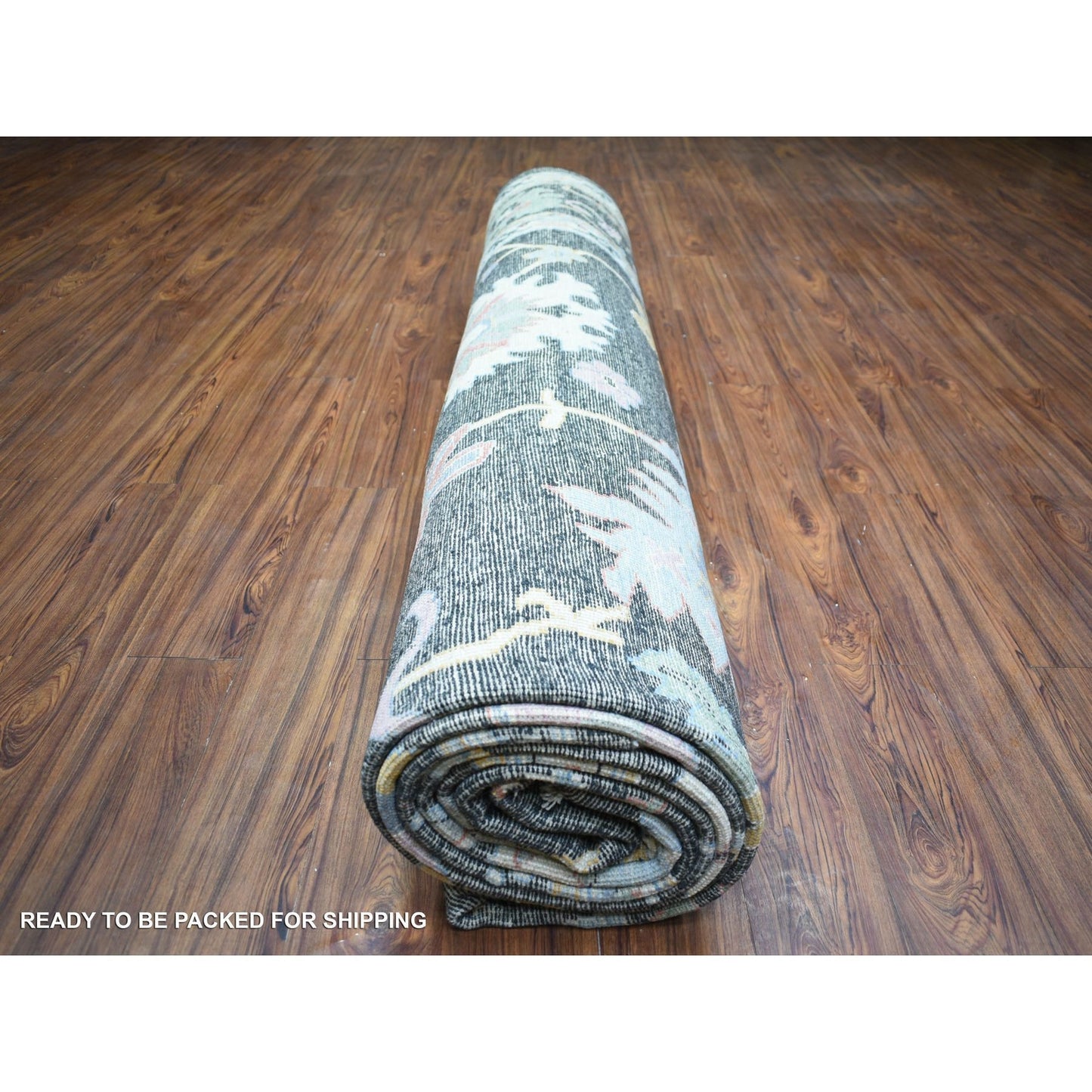 11'9"X17'7" Black Afghan Angora Oushak Wool Hand Knotted Oversized Rug
