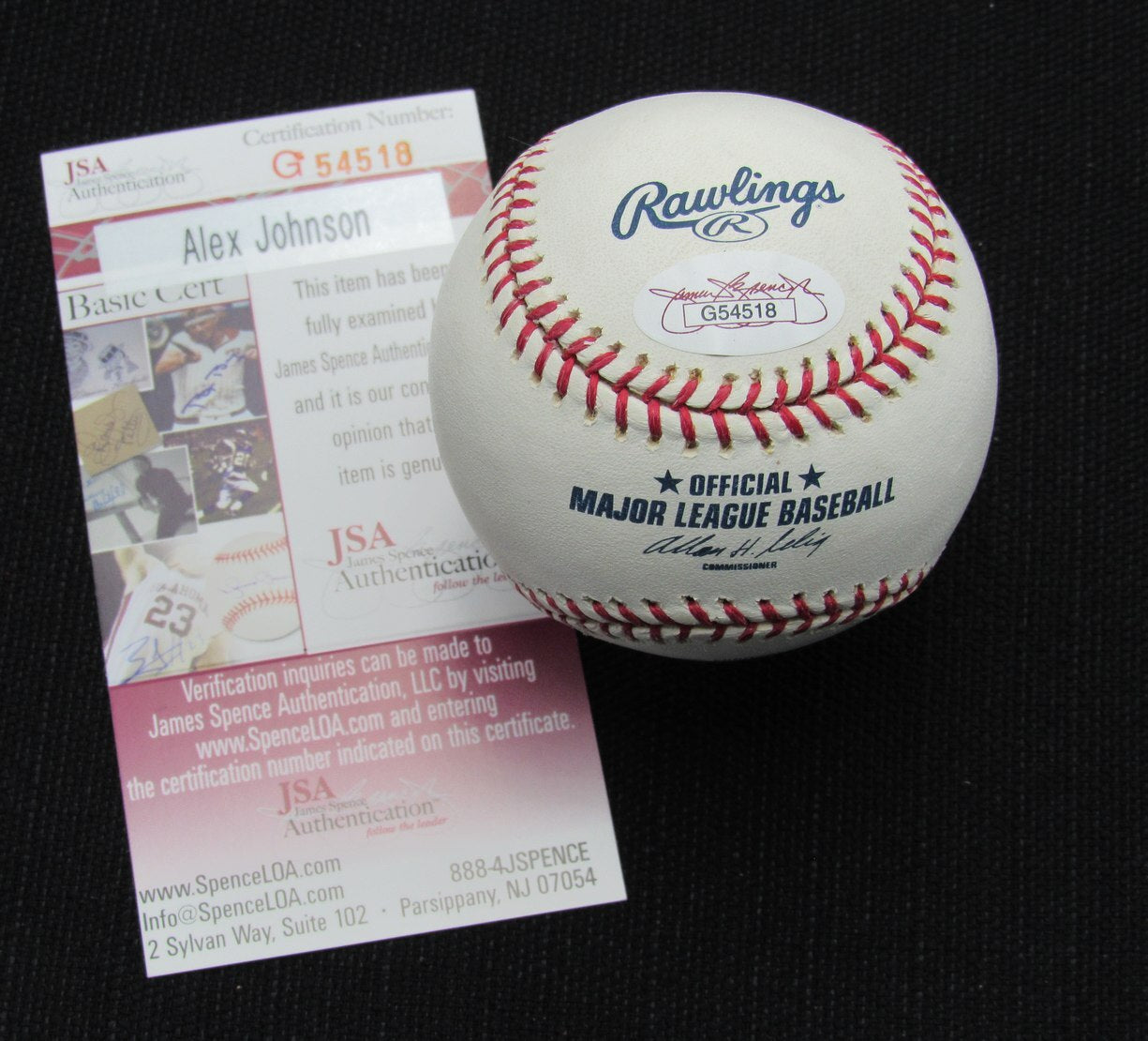 Alex Johnson Signed/Auto Yankees 100th OML Baseball JSA 186621