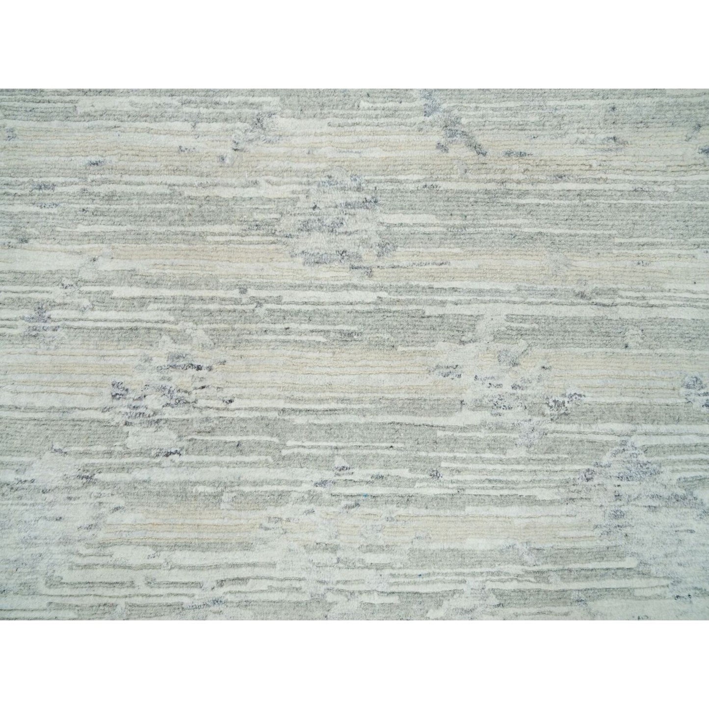 2'7"X22' Gray Modern Design Hand Spun Wool Hand Knotted Xl Runner Rug