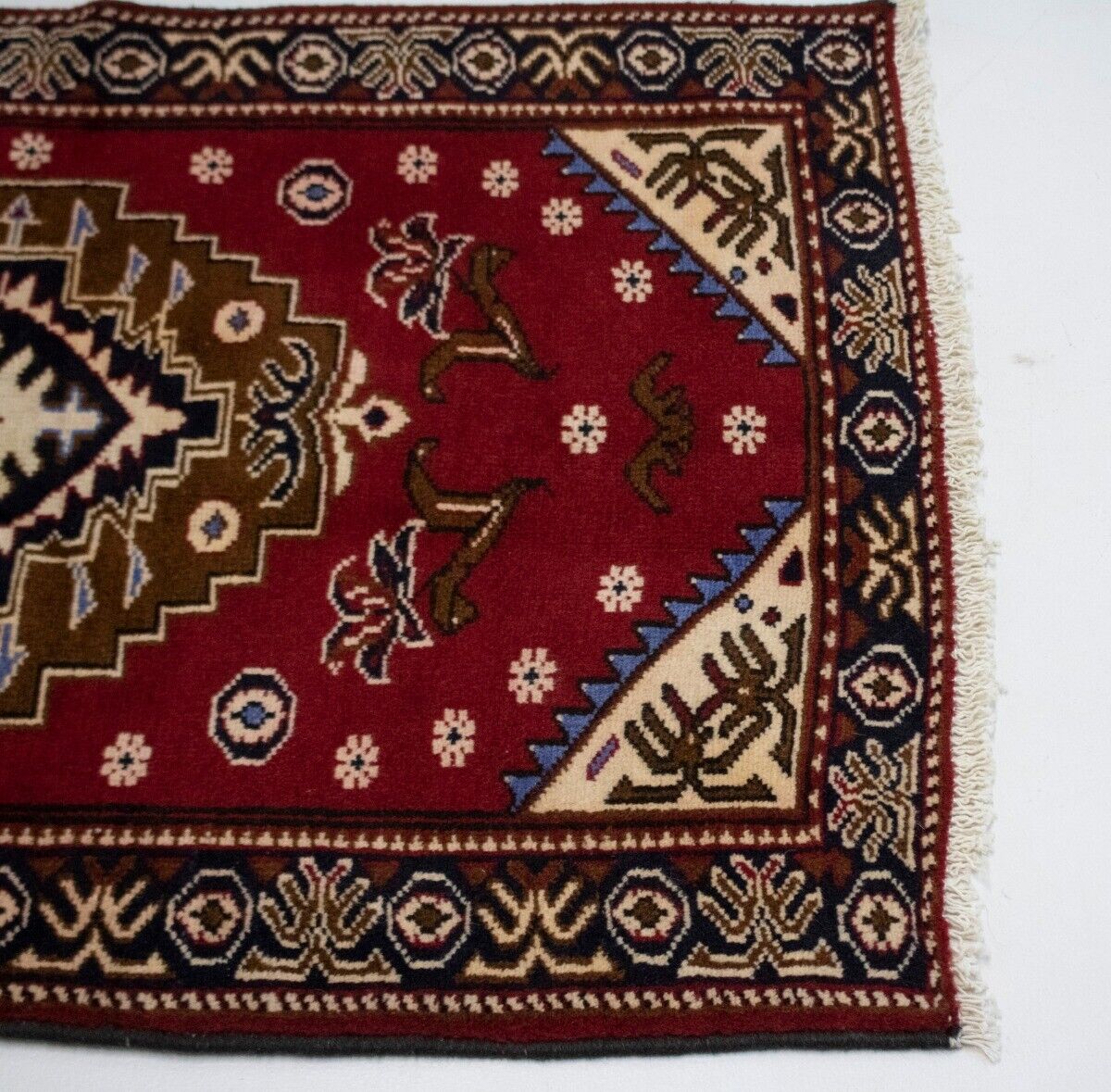 Hand-Knotted Geometric Tribal Oriental Area Rug