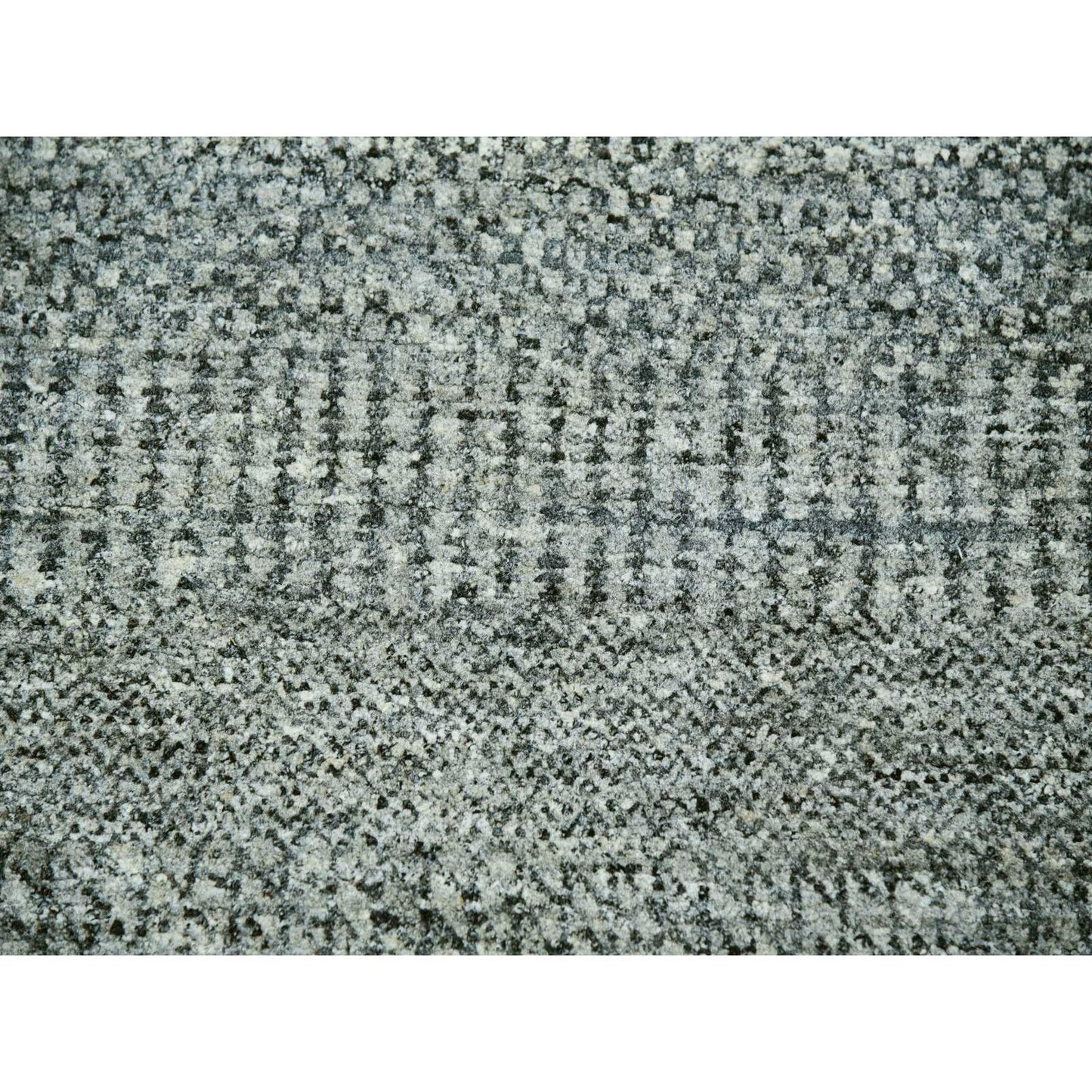 8'X8' Glacier Gray Modern Grass Hand Knotted Wool Square Oriental Rug
