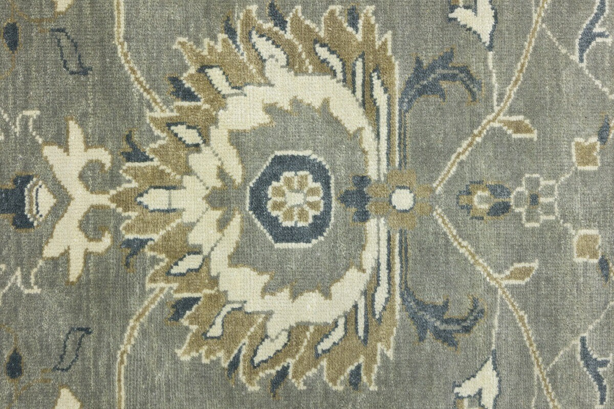 Handmade Peshawar Rug Taupe Floral Osh Chobi