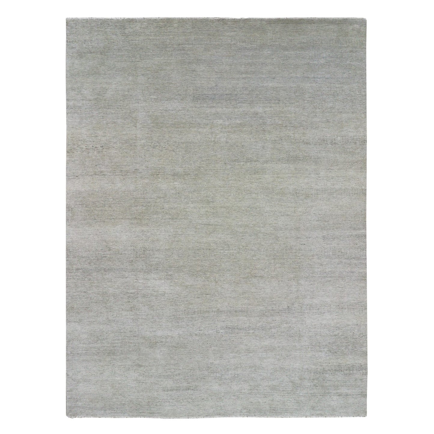 11'10"X15'4" Templeton Gray Undyed Wool Hand Knotted Grass Oversized Rug