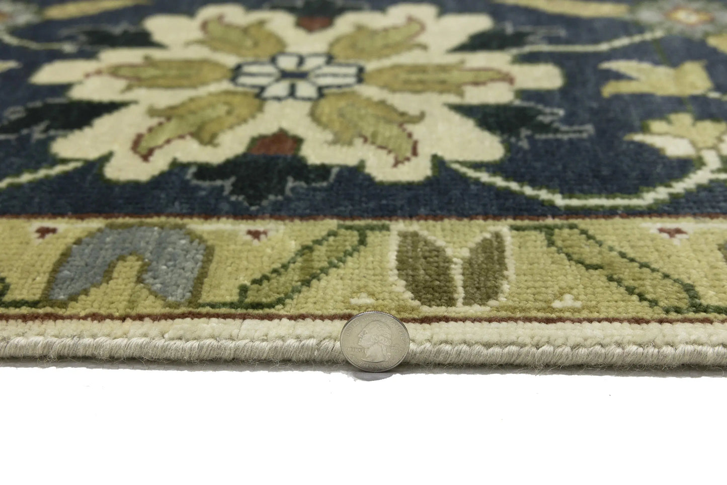 10X10 Ft Square Handmade Cream Floral Chobi
