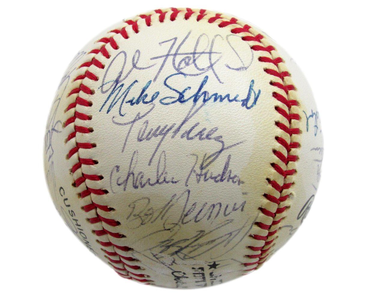 1983 Phillies Nl Champs Team Sign By 27 Onl