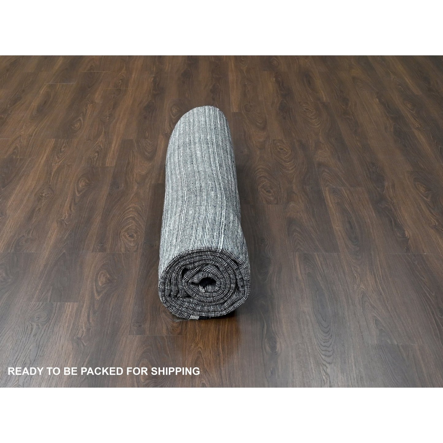 9'1"X12'1" Taupe Wool And Silk Hand Loomed Modern Design Oriental Rug