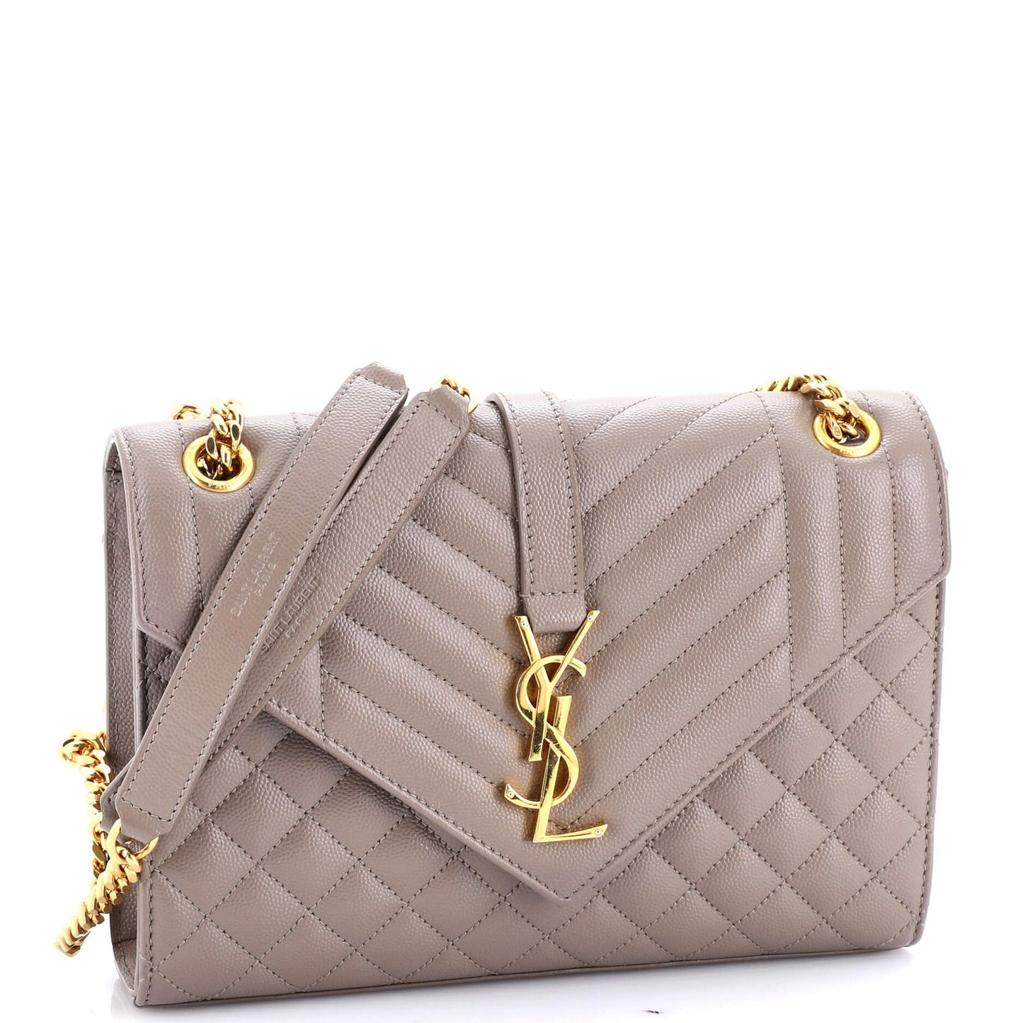 Saint Laurent Classic Monogram Envelope Satchel Mixed Matelasse Leather Medium