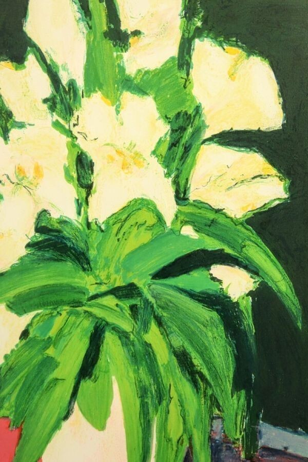 Jean Claude Alenbach (France) Signed Original Lithograph Framed Bouquet Lilies