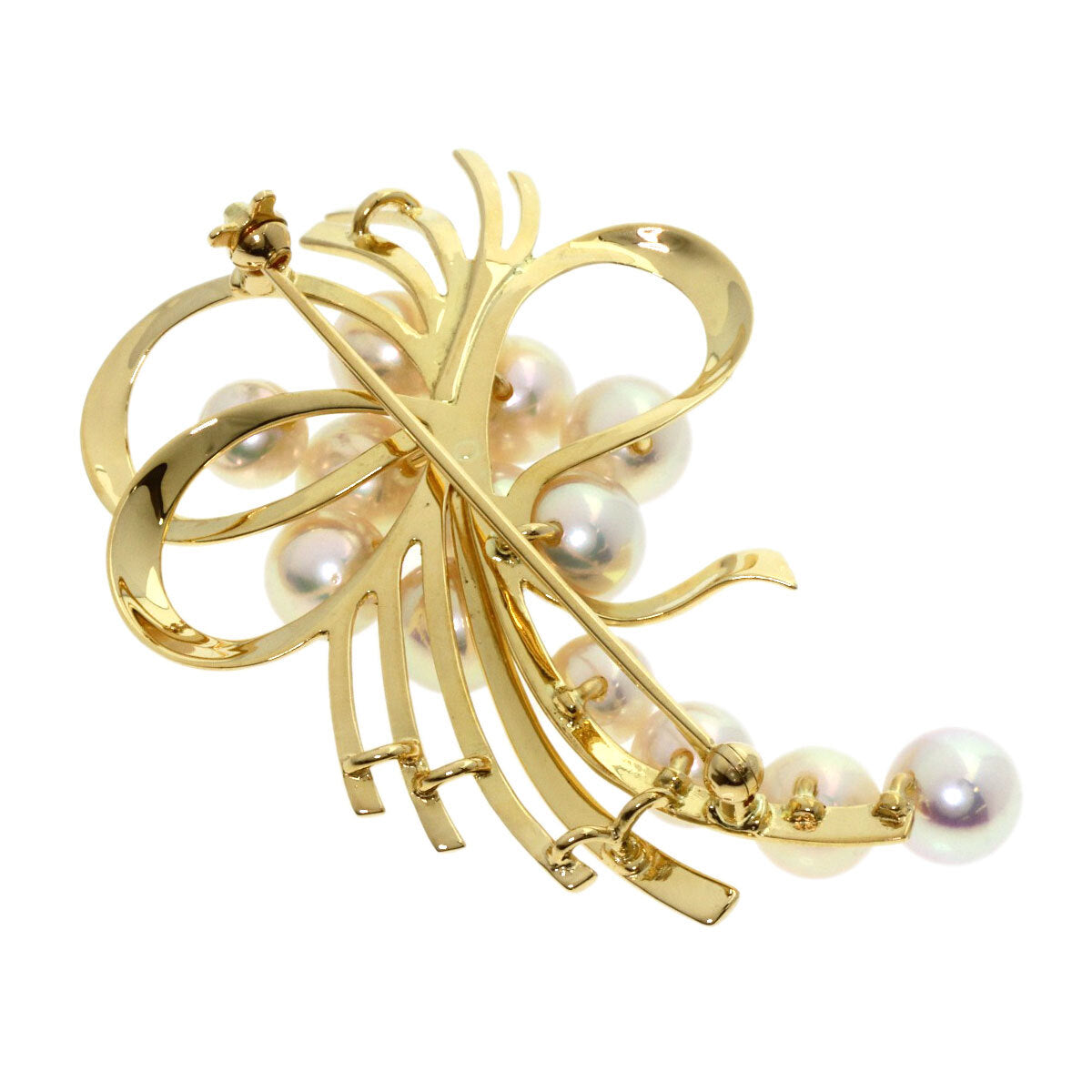 Mikimoto Brooch Pearl Pearl K18 Yellow Gold