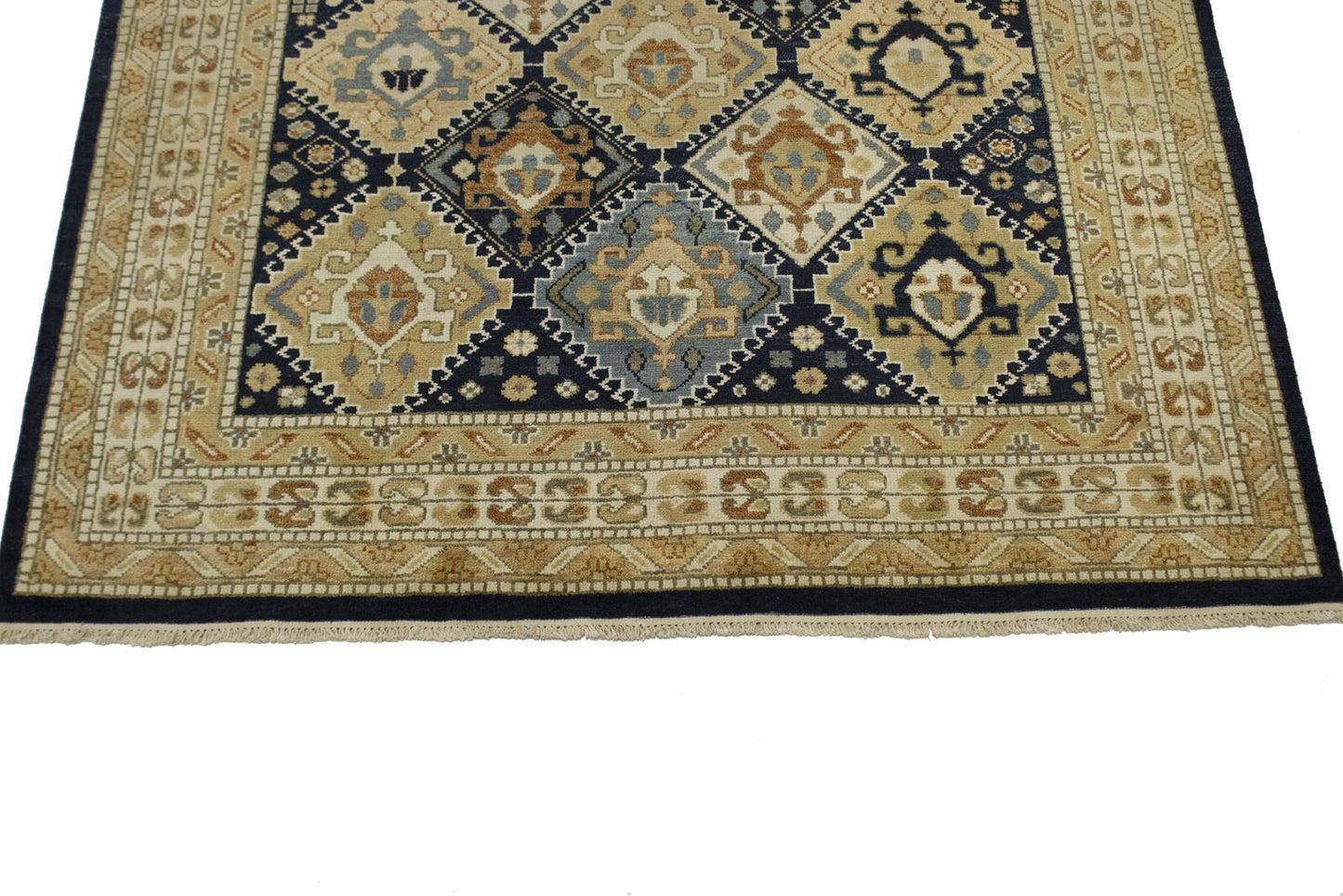 Rare Handmade Kazak Tribal Oriental Rug Geometric
