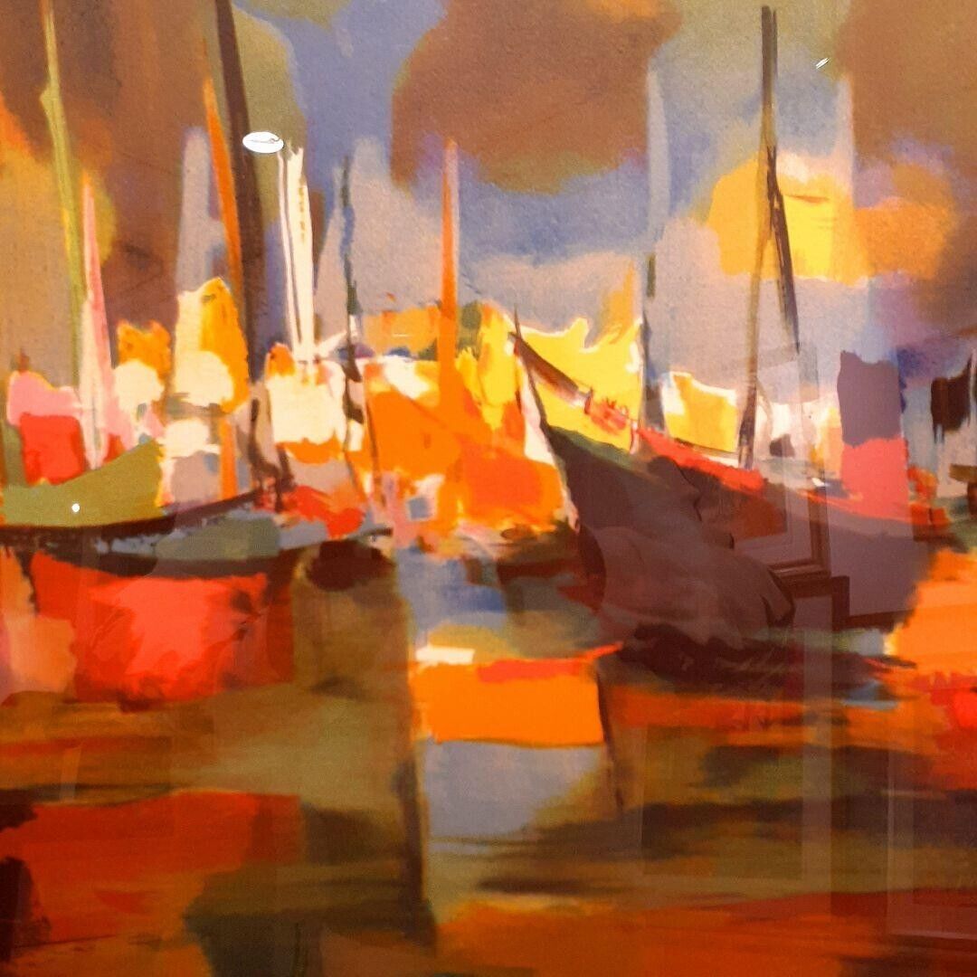Marcel Mouly "Ship Shadow" Original Lithograph On Paper Signed In Pencil Framed
