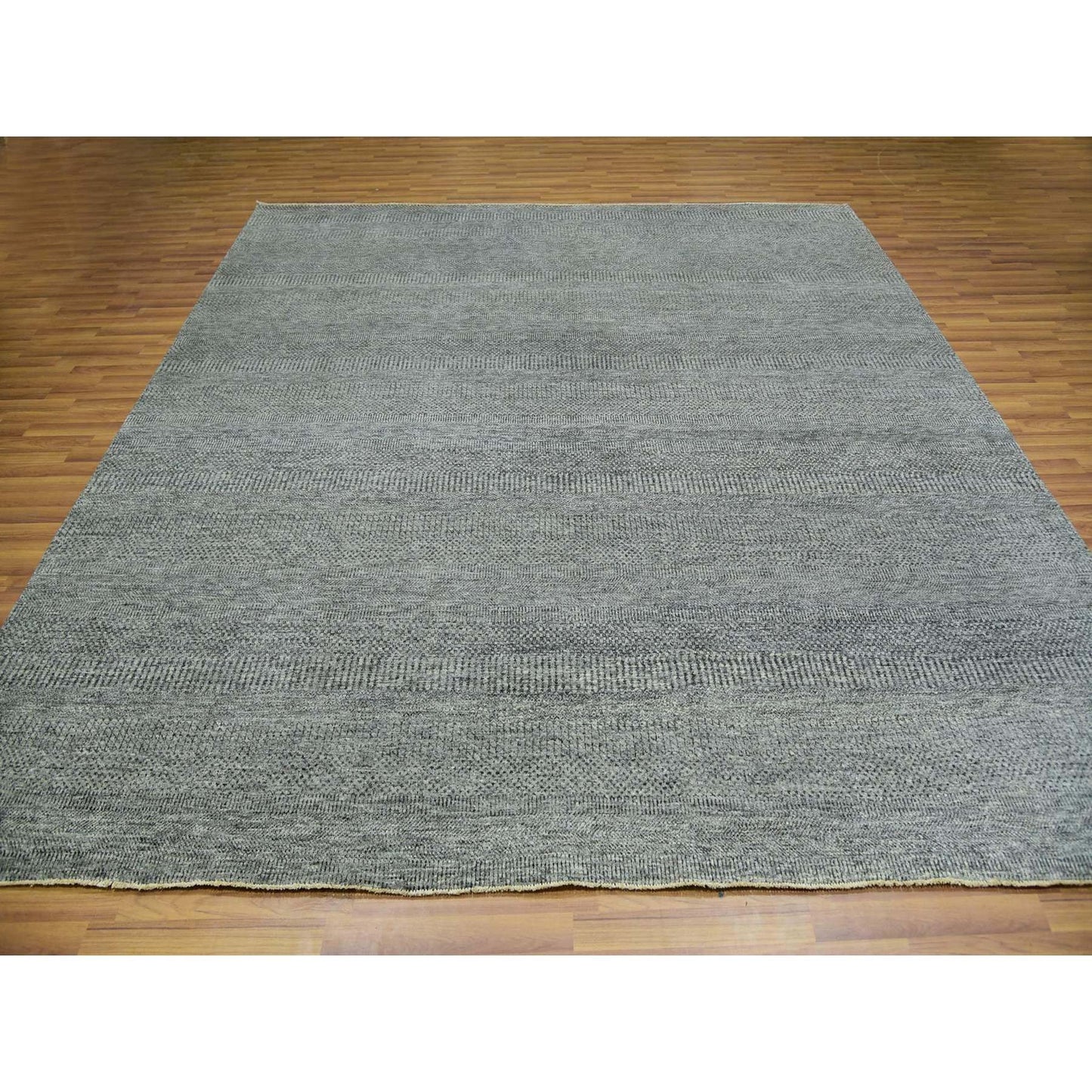 10'X10' Grandma Gray Undyed Modern Grass Hand Knotted Wool Oriental Rug