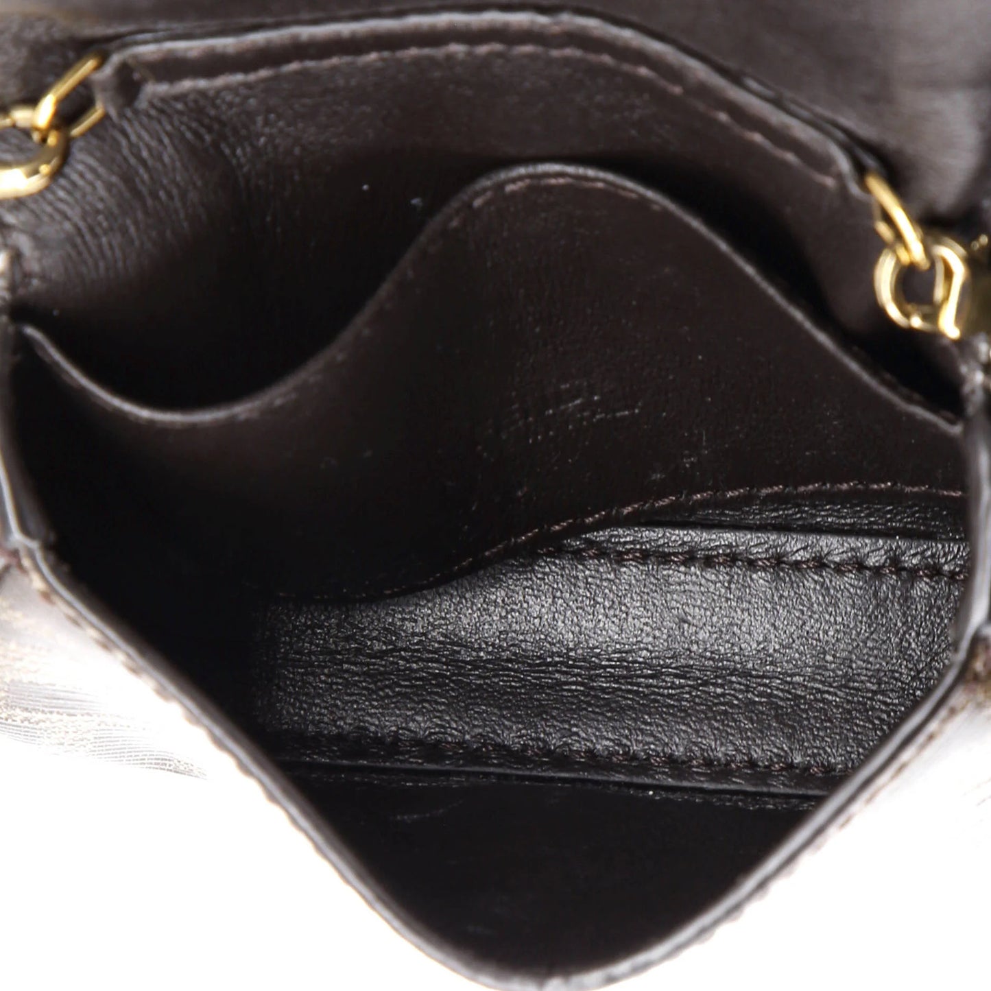 Fendi Chain Baguette Charm Bag Zucca Coated Canvas Nano