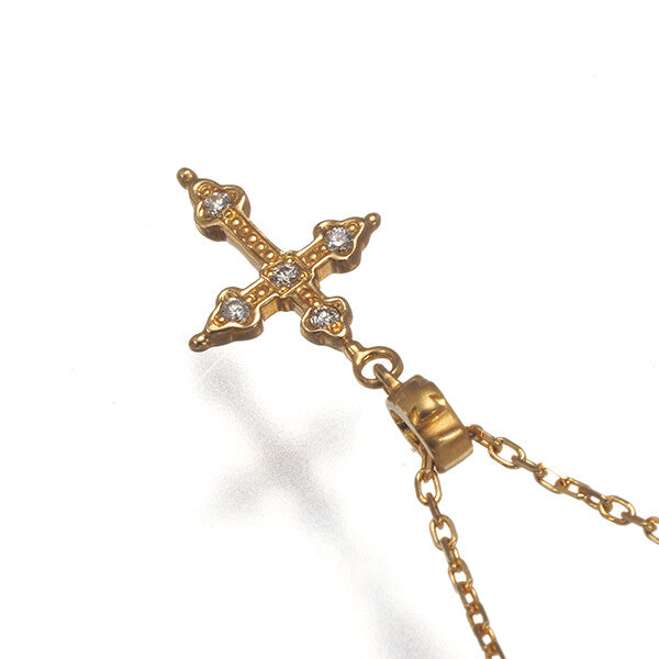 Loree Rodkin Necklace Petite Gothic Cross Diamond 18K 750 Yellow Gold