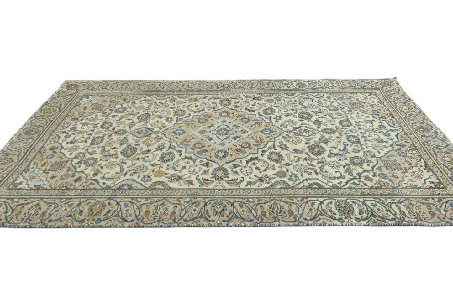 Hand-Knotted Semi-Antique Oriental Rug Muted