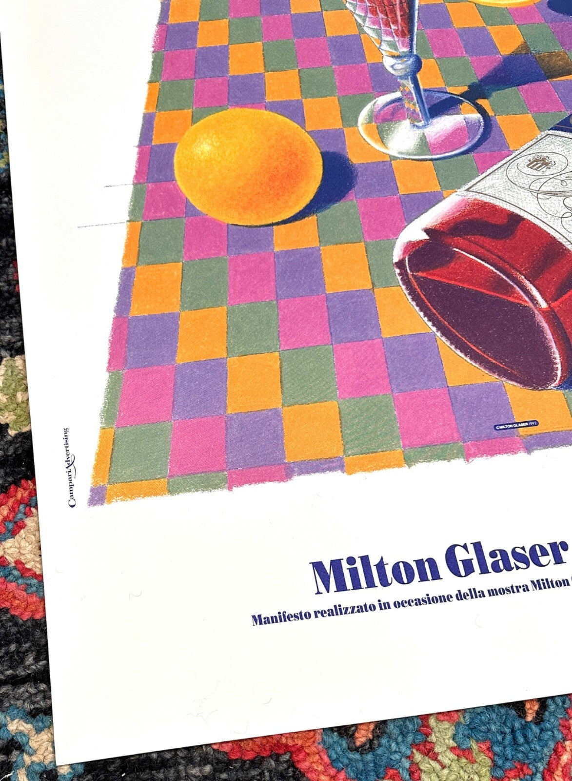 Milton Glaser For Campari 1992 Signed Limited Edition On Canson Watercolor Paper