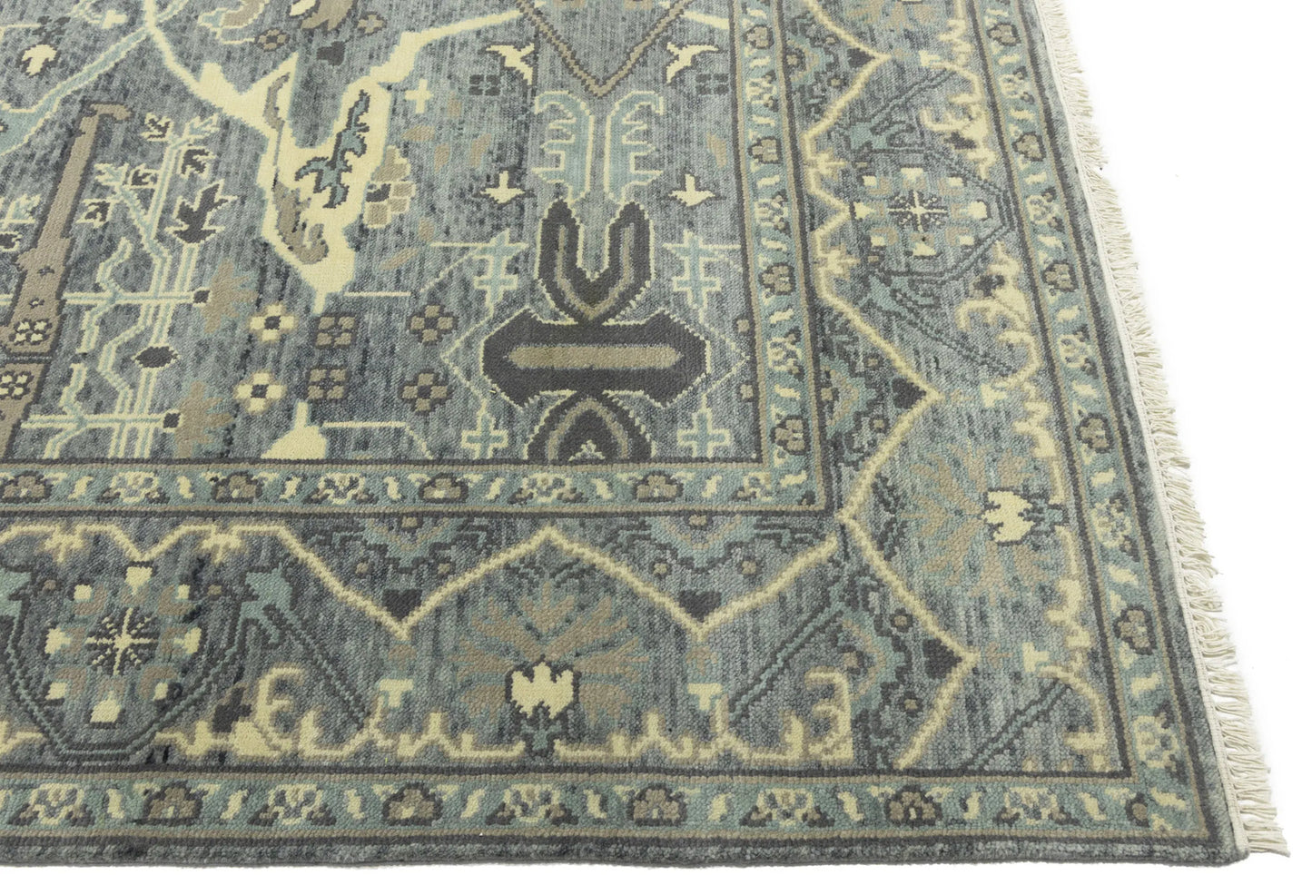 Large Oushak Wool Oriental Rug Muted Floral