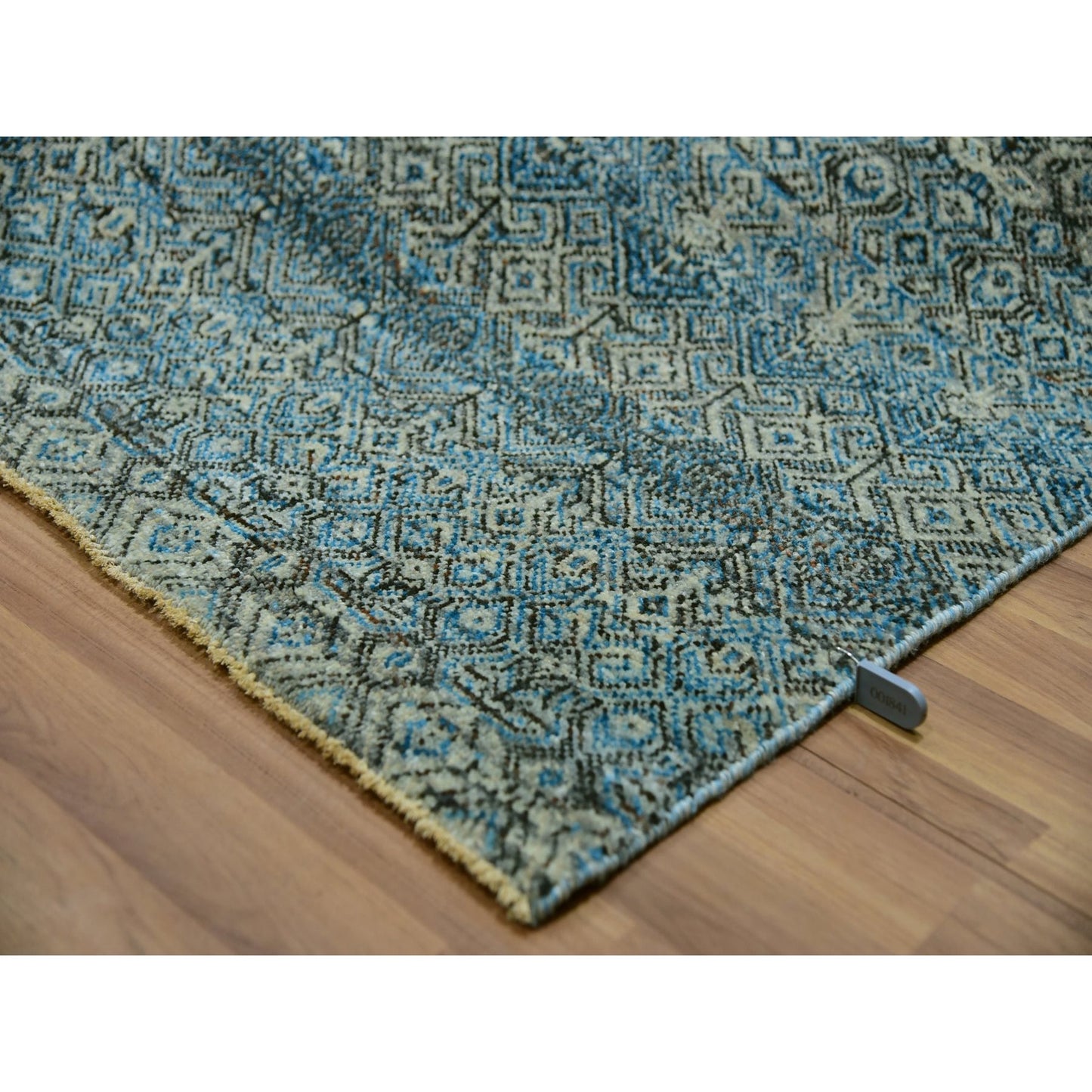 10'X10' Blue Kohinoor Herrita Plush Wool Hand Knotted Square Oriental Rug