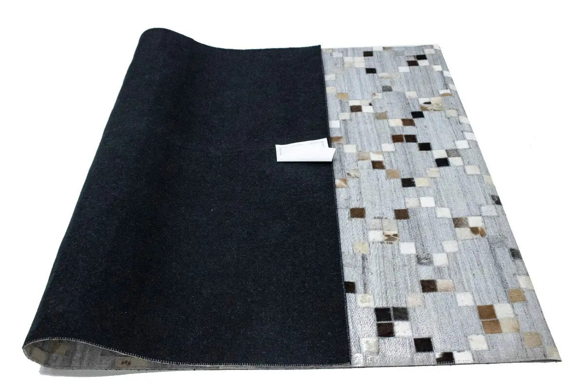 Handcrafted Cowhide Patchwork Rug New