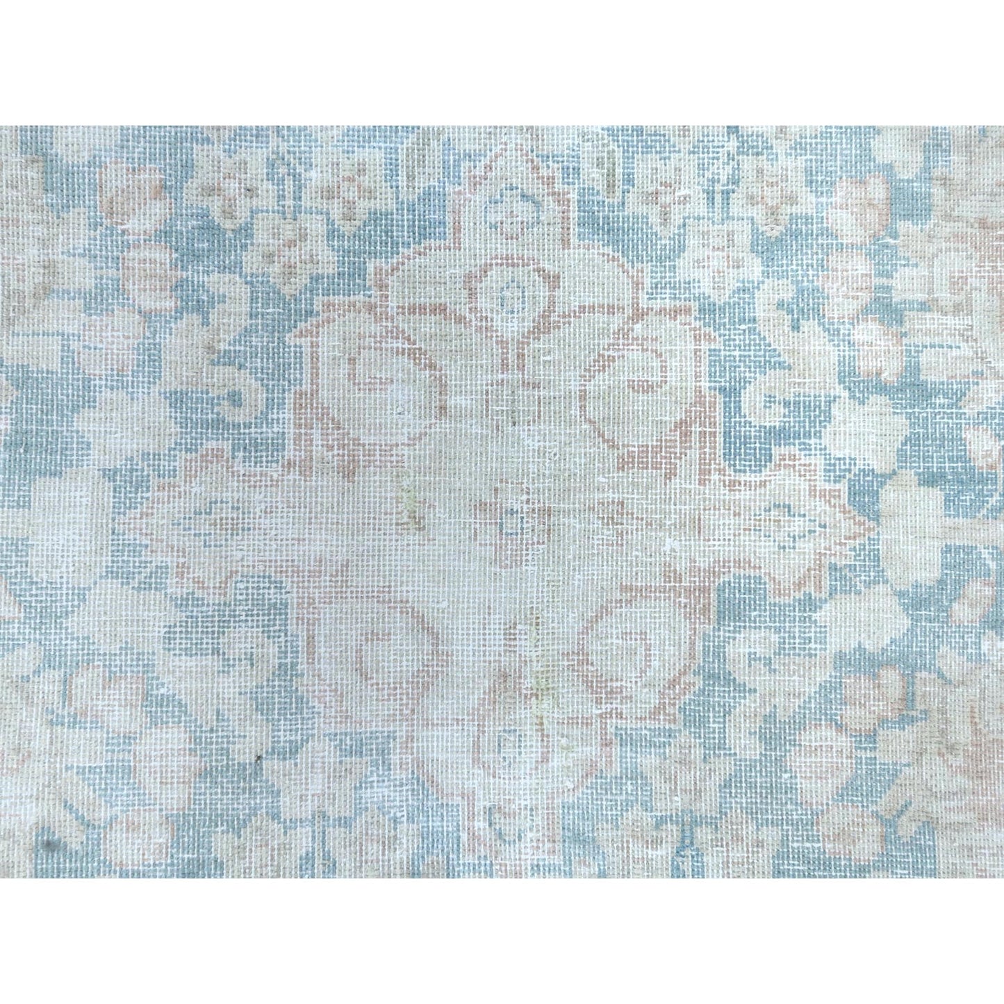 9'9"X13'3" Worn Wool Hand Knotted Pink Vintage Farsian Karman Rug