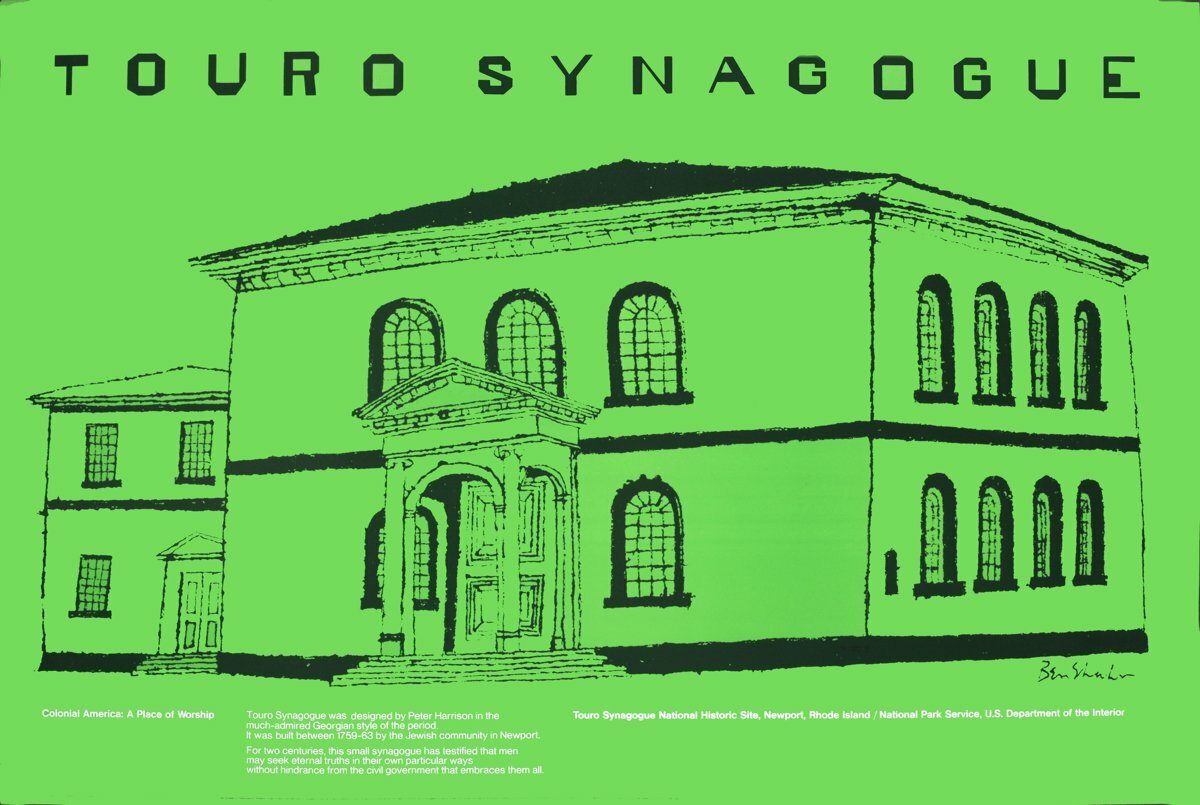Ben Shahn Touro Synagogue " Poster Modernism Green