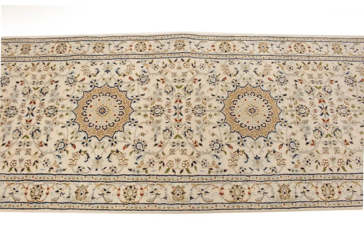 Extra Fine Floral Indo-Nain Runner Rug Oversized