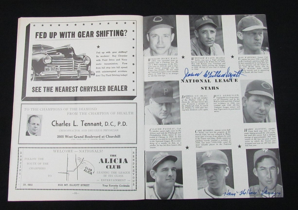 1941 All Star Signed/Auto (20) Program 10 Hofers