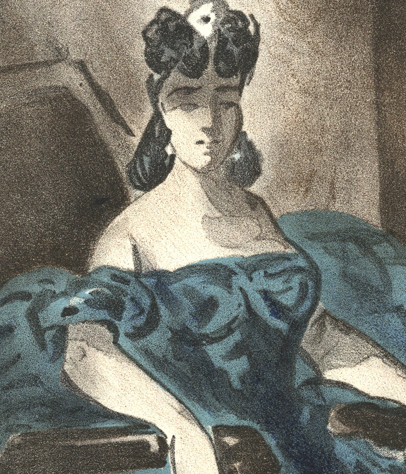 Lena Leclercq Les Femmes Dans L'Atelier Iii " Lithograph Vintage