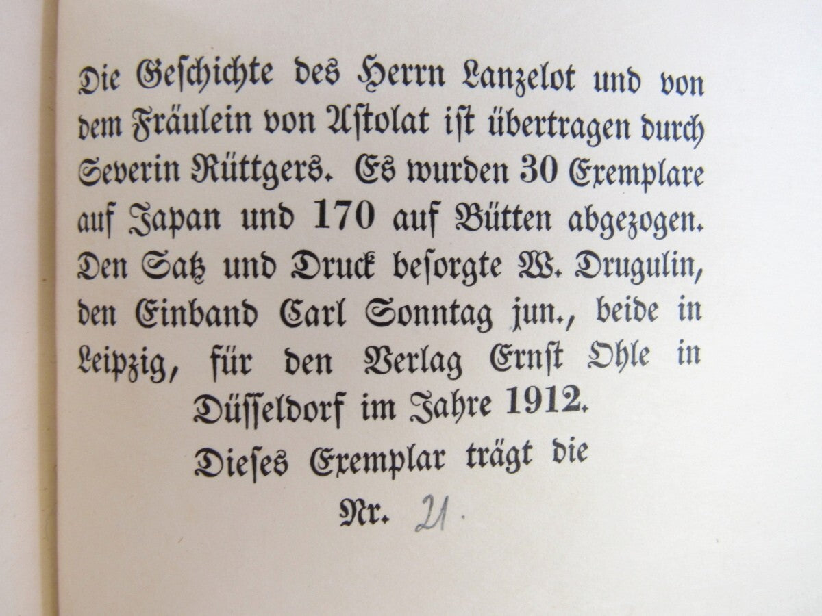 Thomas Malory Herr Lanzelot Und Das Frulein Von