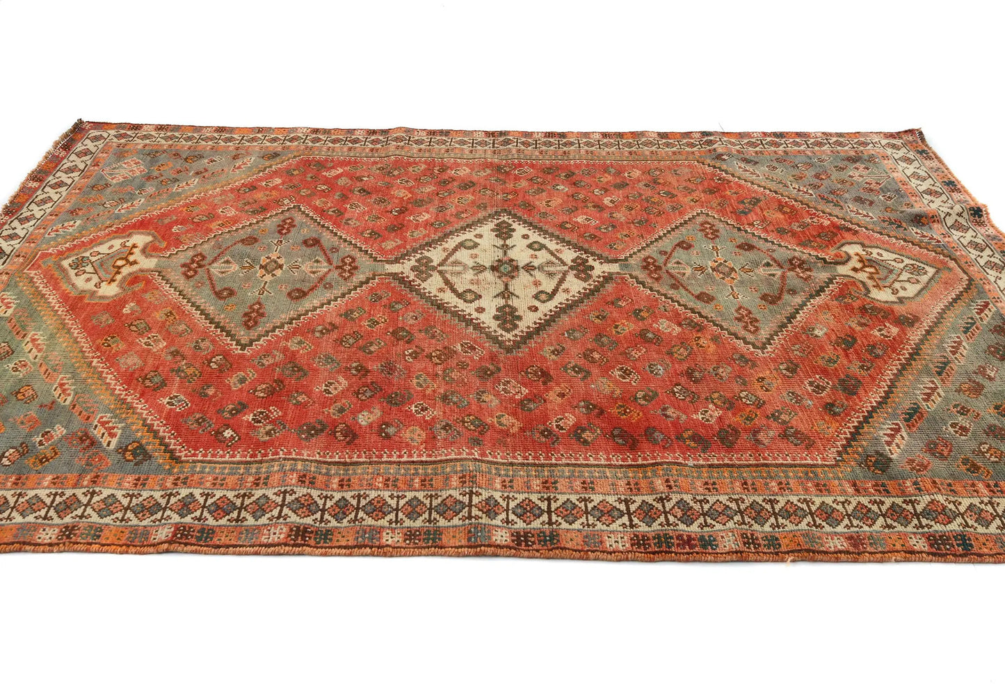 Muted Semi-Antique Tribal Design Wool Oriental