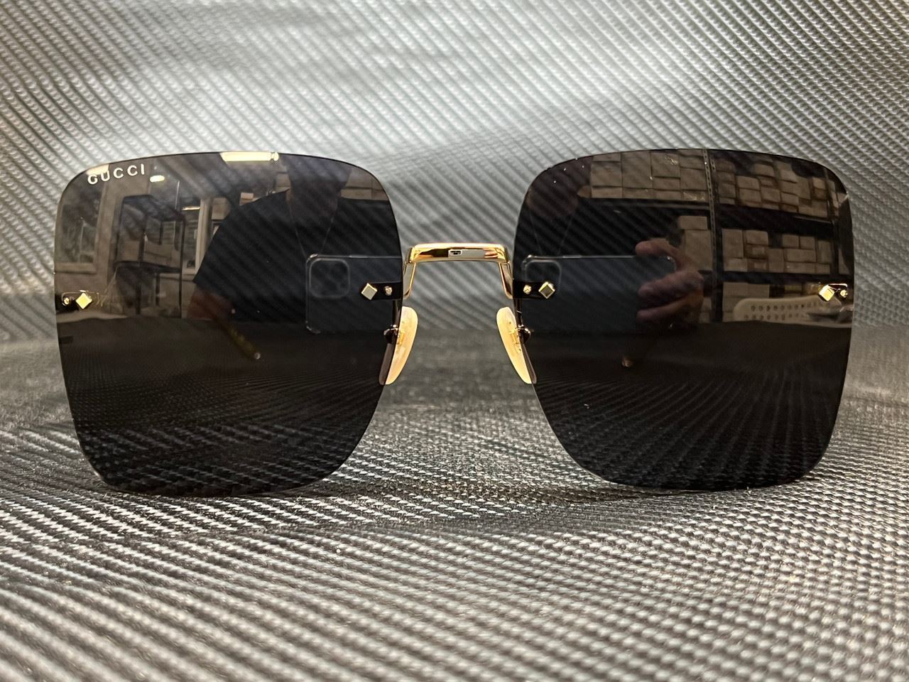 GUCCI GG1147S 001 Gold Square 62 mm Women's