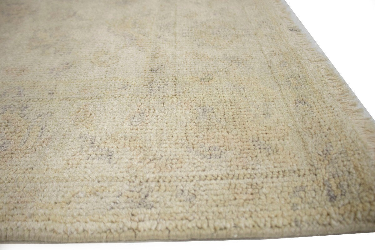 Handmade Oushak Chobi Oriental Rug Muted Floral