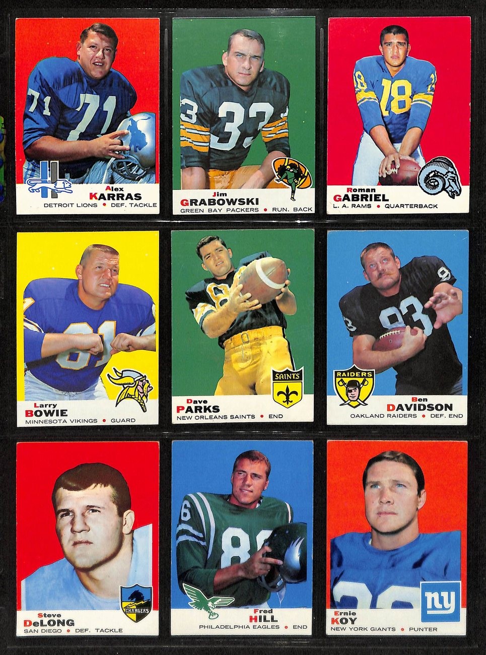 1969 Topps Football Card Complete Set (1-263) Csonka Rc Namath Unitas 197413