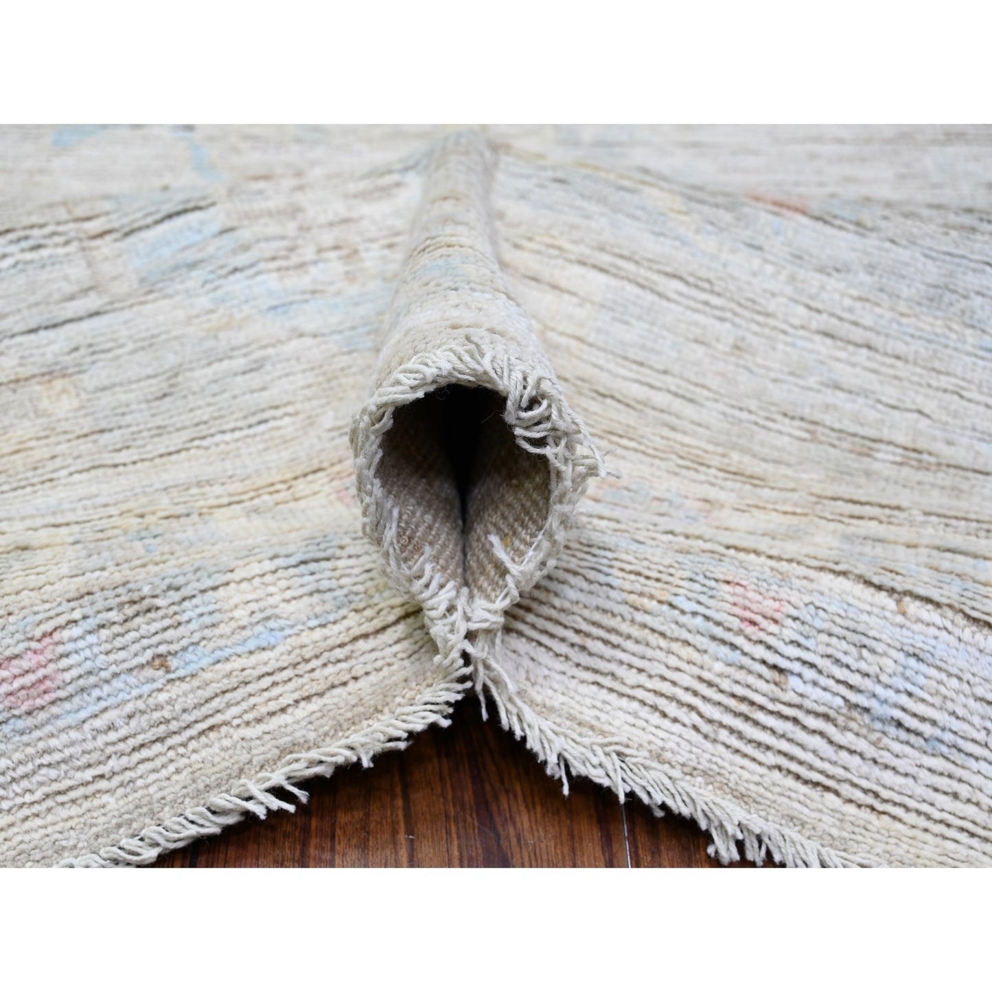 11'10"X14'10" Mineral Gray Wool Hand Knotted Angora Oushak Oversized Rug