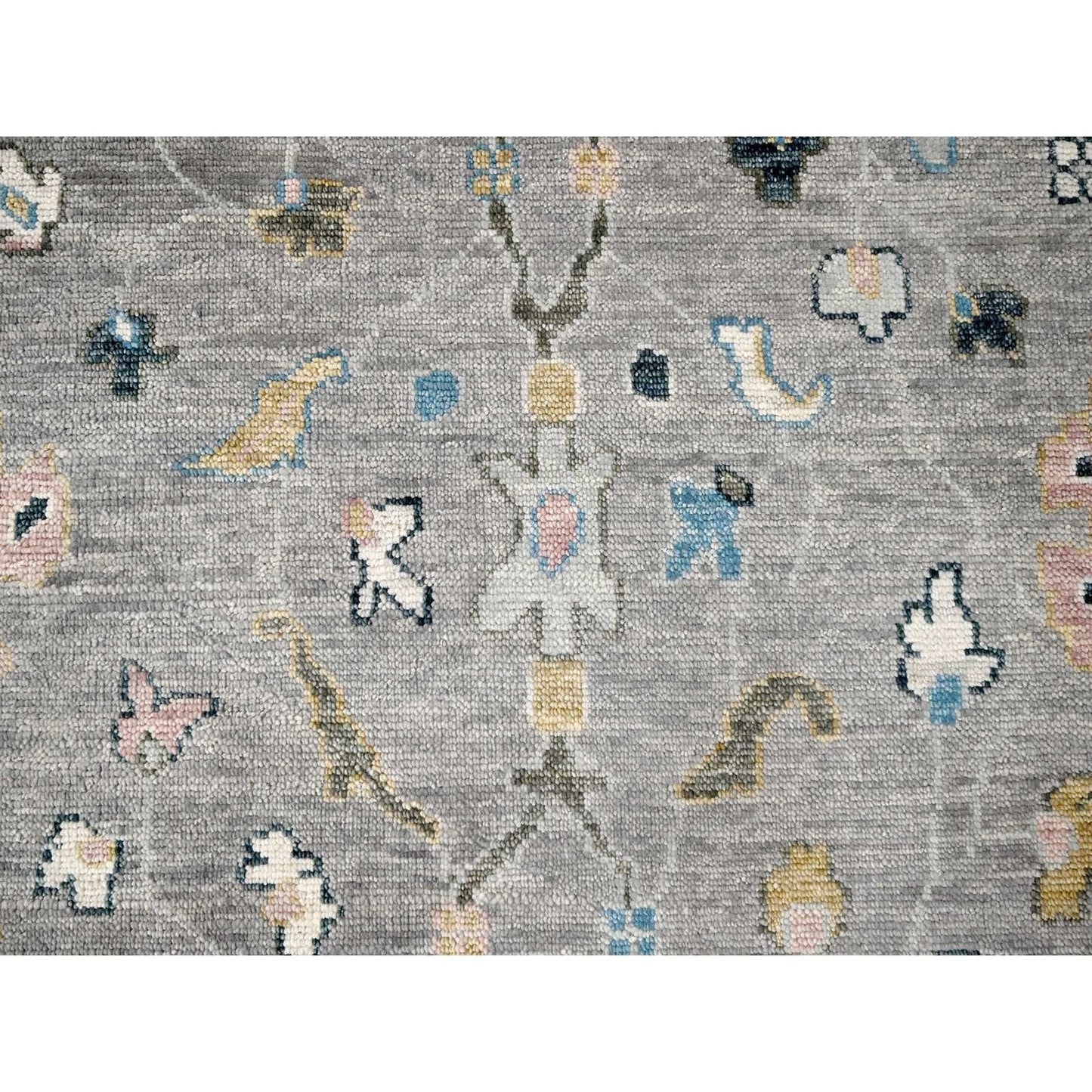 12'X17'10" Light Gray Oushak Wool Hand Knotted Oversize Oriental Rug