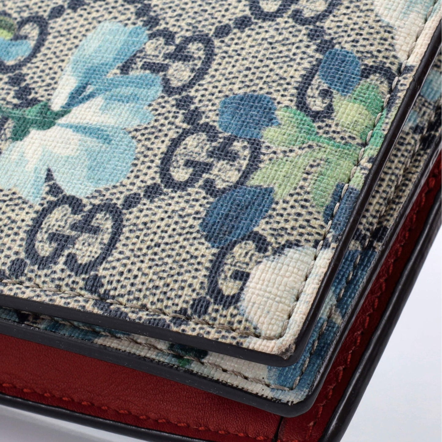 Gucci Chain Wallet Blooms Print Gg Coated Canvas