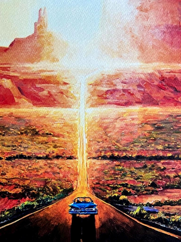 Bob Dylan Lithograph "Sunset In Monument Valley" Signed Op Numbered By Hand