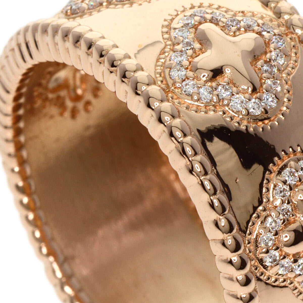 0.4Ct Diamond Ring K18 Pink Gold 15.3G
