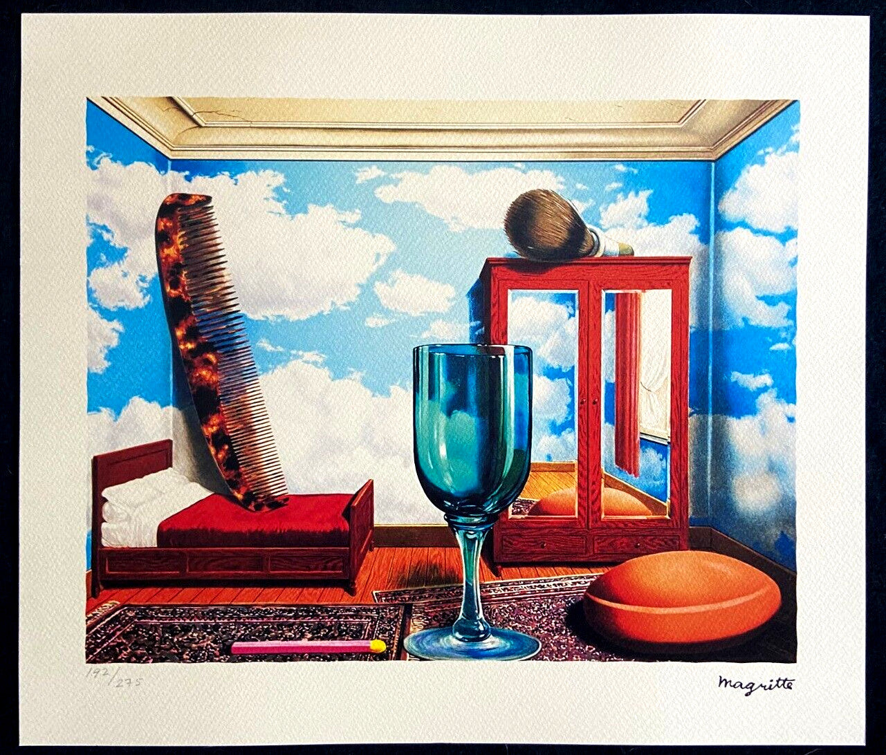 Ren Magritte Lithograph Coa Signed Numbered By