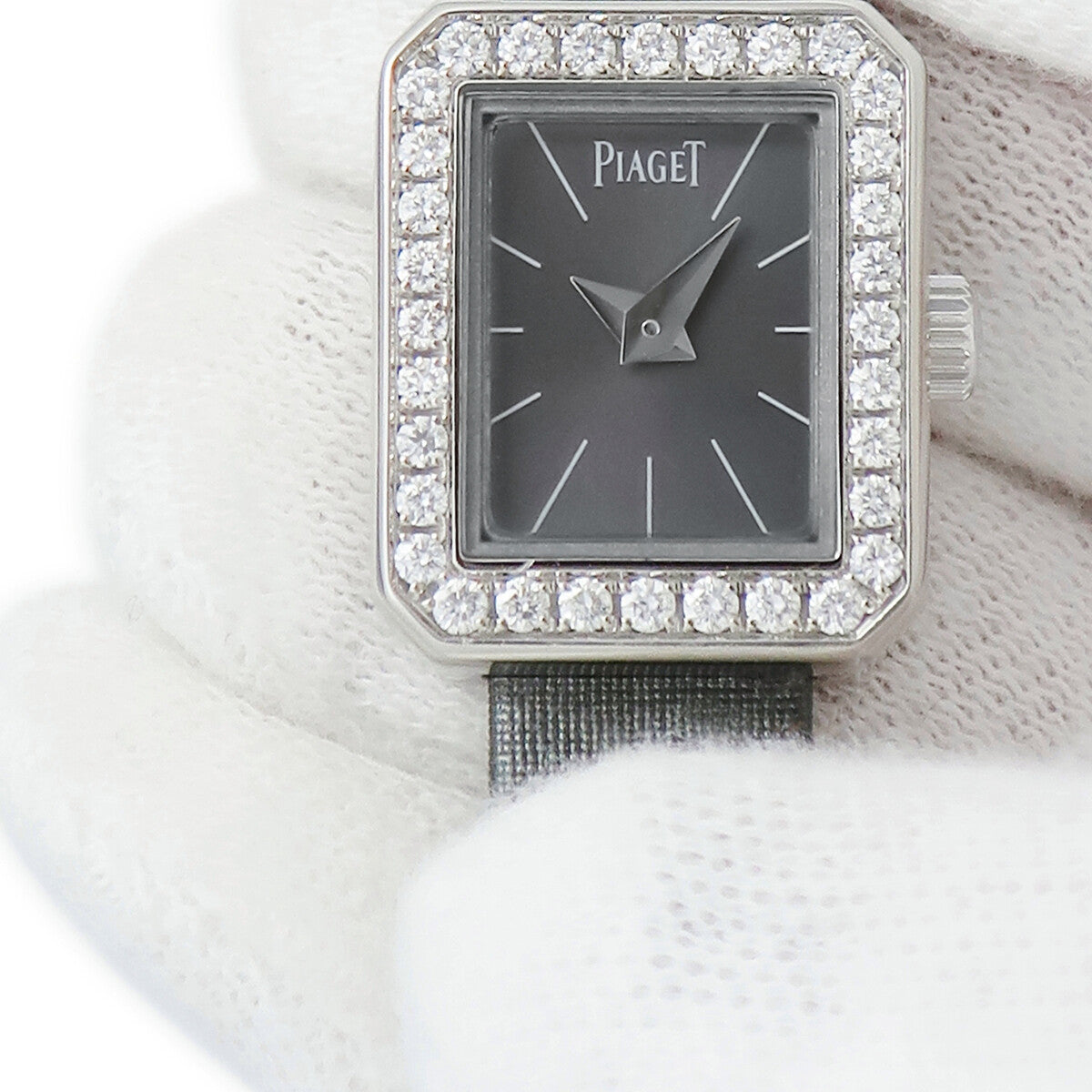 Piaget Mini Protocol G0A37512 K18Wg Genuine Diamond Watch Women