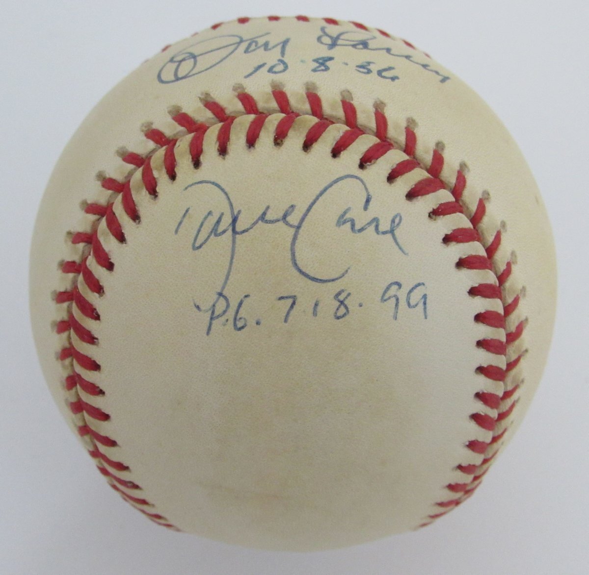 David Wells/Don Larsen/David Cone Signed/Insc Oal
