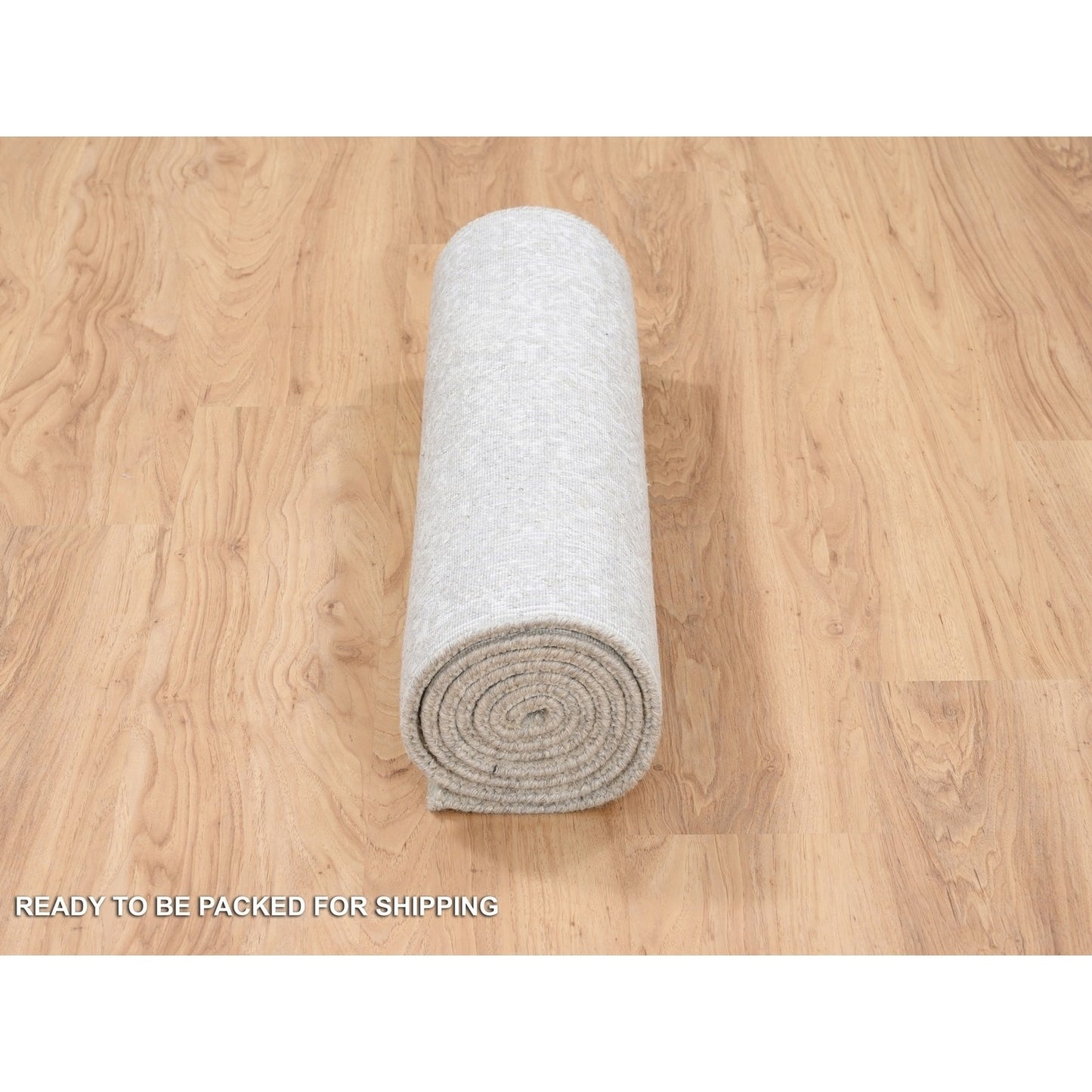 2'5"X7'10" Beige Fine Jacquard Wool And Silk Hand Loomed Runner Rug