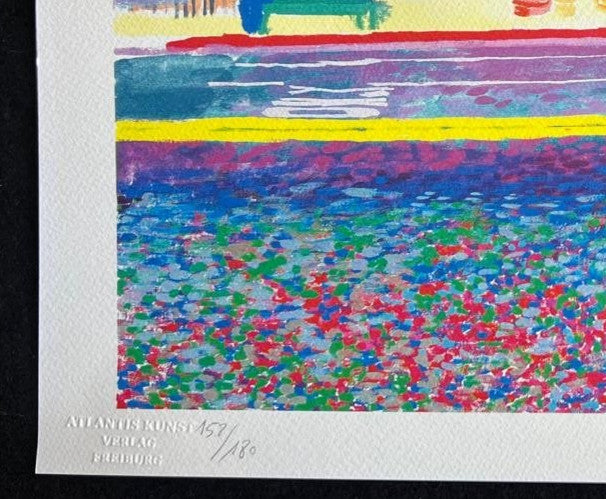 David Hockney ' Santa Monica ' Lithograph Coa Signed Numbered By Hand