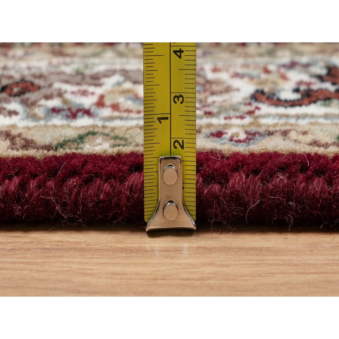 2'7"X20'4" Scarlet Red Tebraz Mahi Pure Wool Hand Knotted Xl Runner Rug