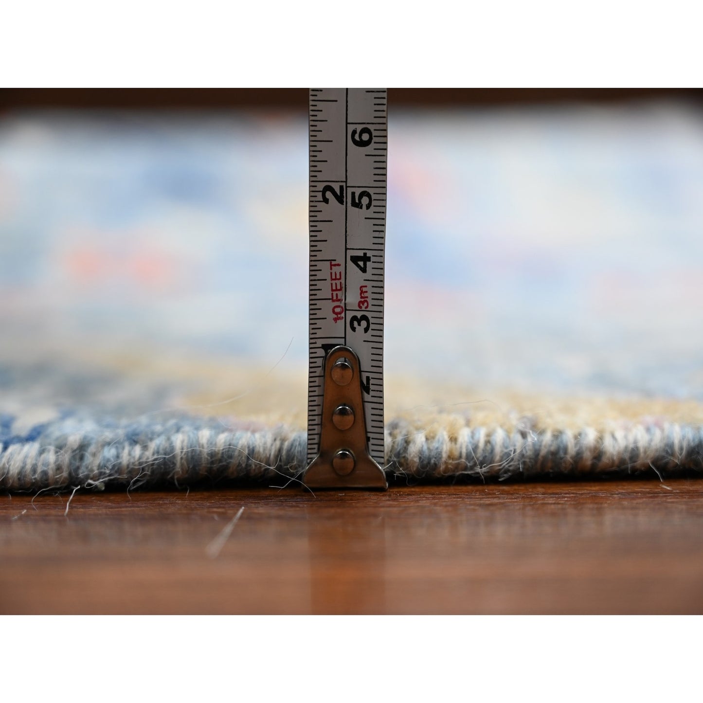 12'X12' Blue Afghan Peshawar Birds Paradise Wool Hand Knotted Square Rug