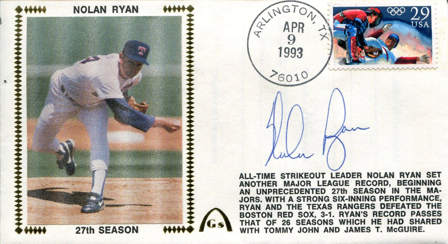 Nolan Ryan Autographed Gateway First Day Cover