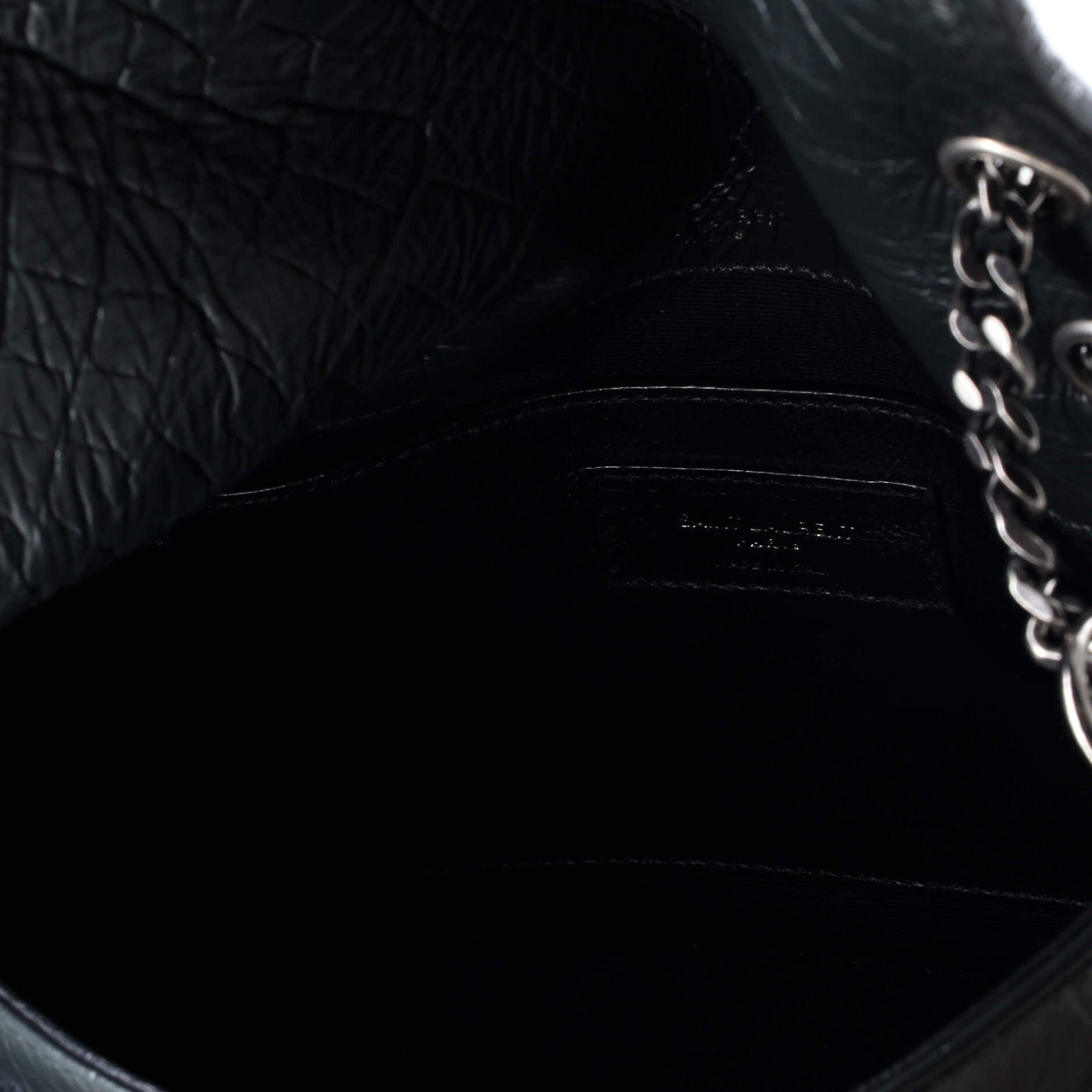 Saint Laurent Niki Chain Flap Bag Crocodile Embossed Leather Baby