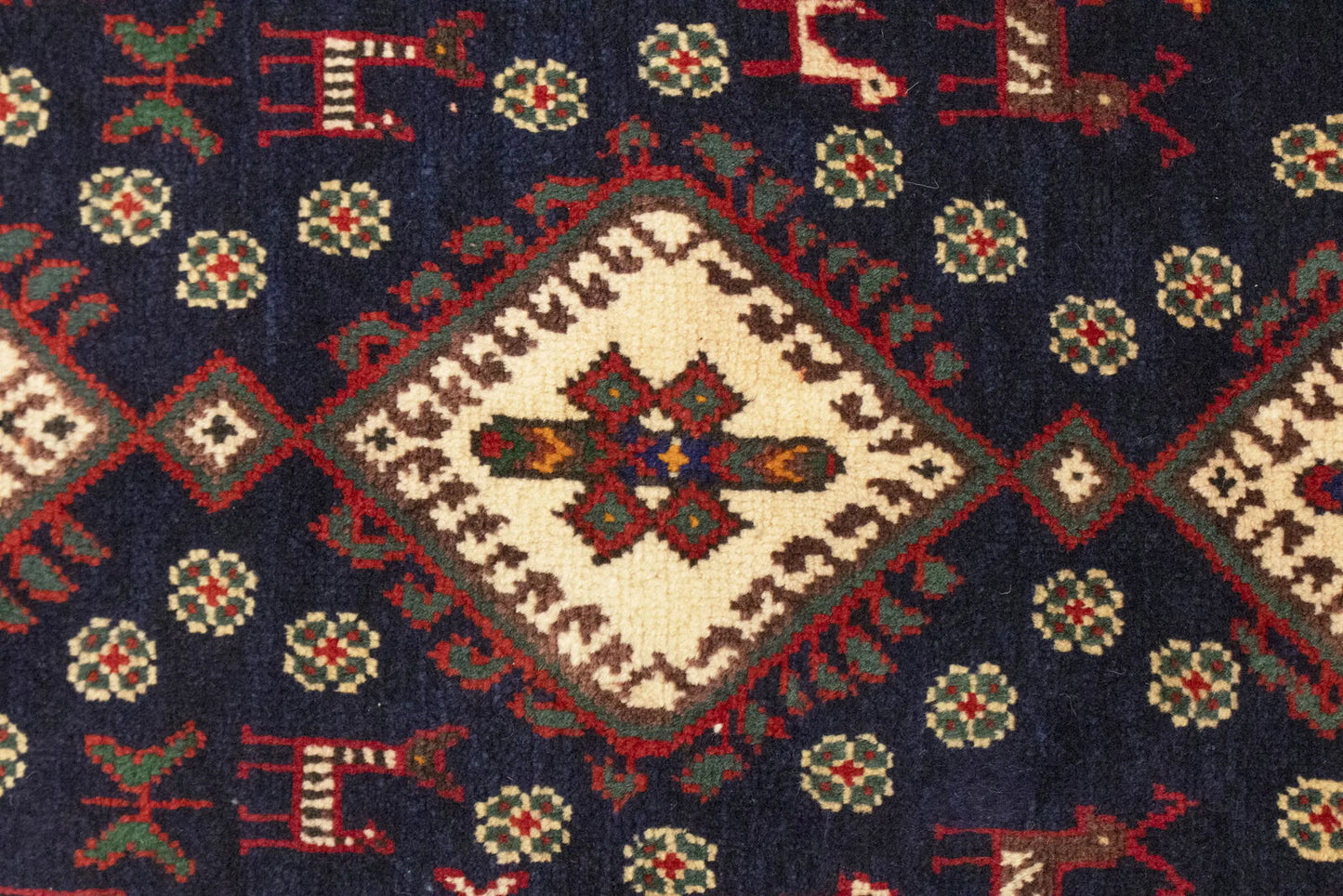 Vintage Geometric Design Oriental Rug Farmho